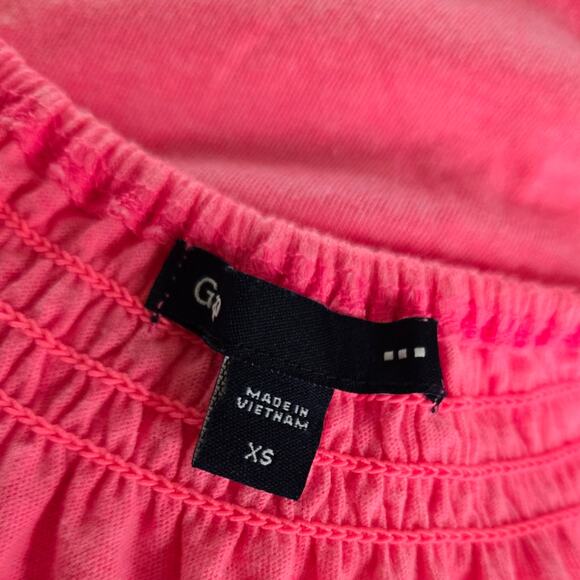 Gap Outlet Bright Pink Heathered Peasant Top sz XS - Picture 5 of 6